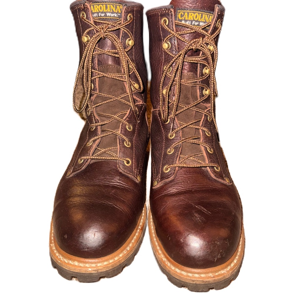 Carolina 12 EE Elm Boots Steel Toe Wide Brown Leather Logger #1821 Work Lineman - Picture 6 of 11